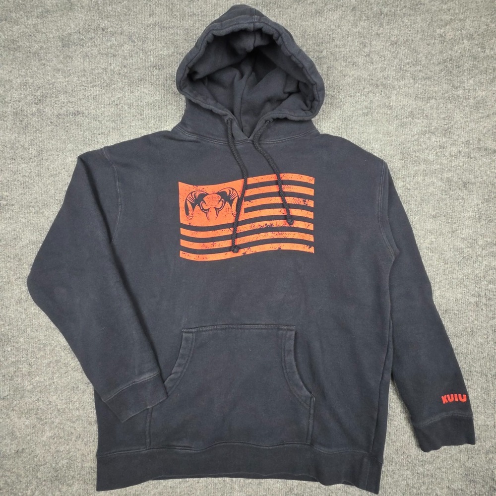 Kuiu Hoodie Mens Large Navy Blue American Flag Graphic Hunting 2A Gun Lovers